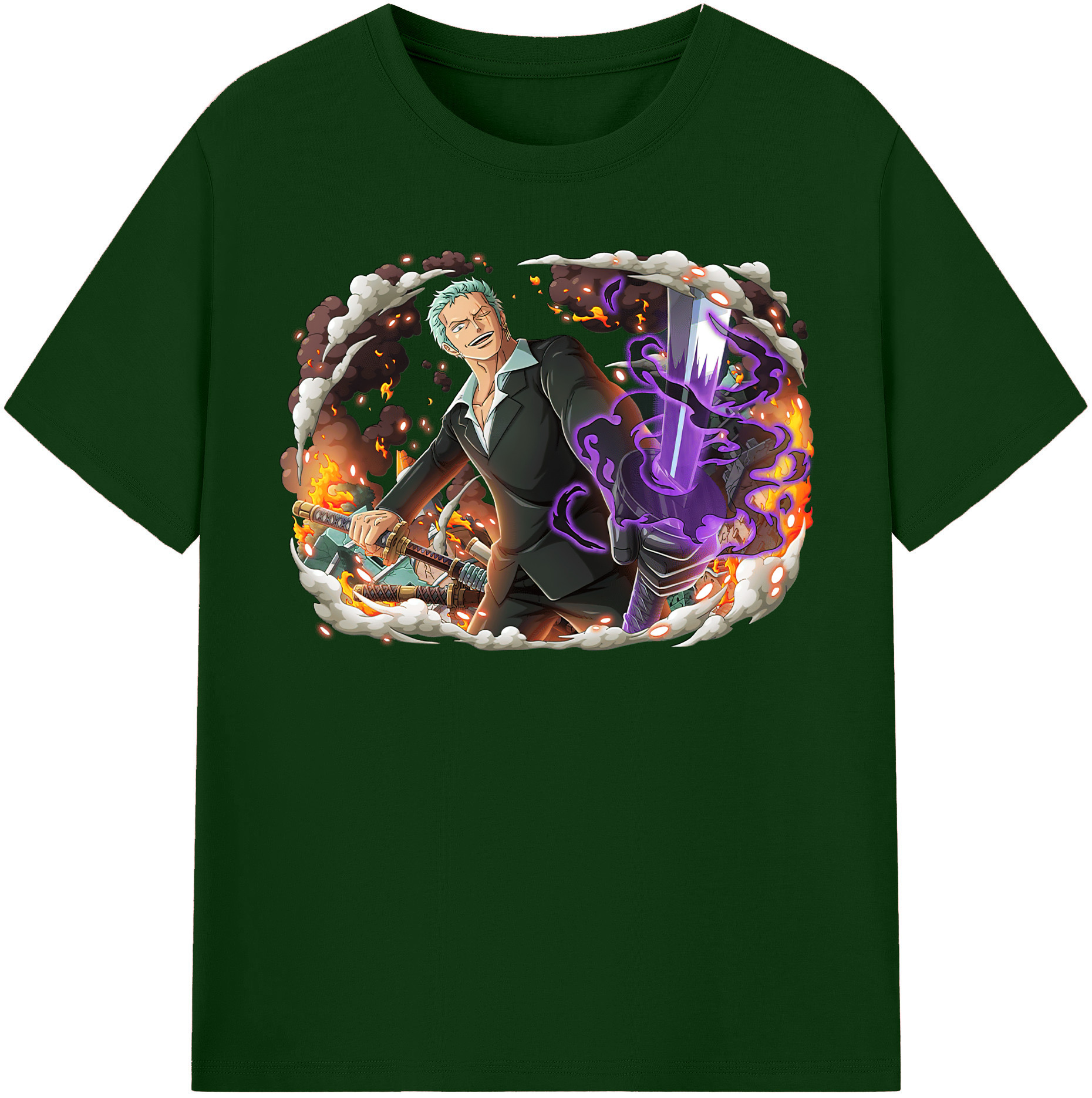 ワンピース ロロノア・ゾロ ONE PIECE Roronoa Zoro 綿100％半袖Tシャツ（フロントプリント）